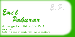 emil pakurar business card